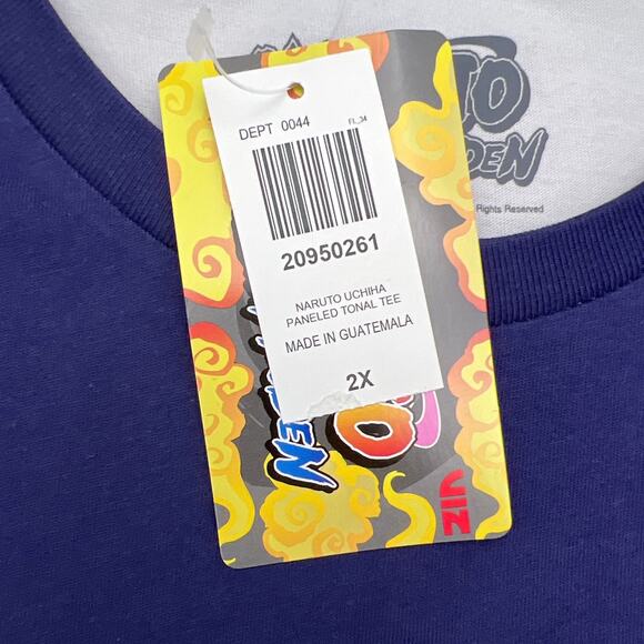 Naruto Shippuden Uchiha Panel T-Shirt Size 2X Blue Purple White New - Picture 4 of 6